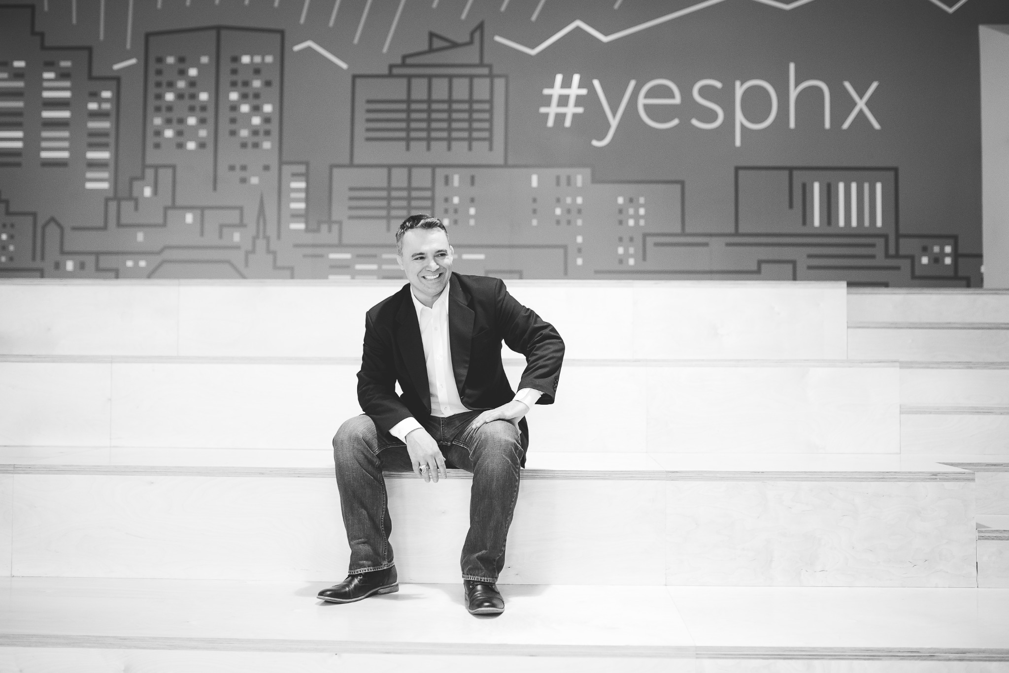 Kevin Black seated at the YesPhx venue